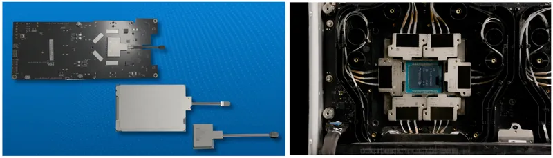 図2 最先端デジタルチップではI/Oへの光電融合技術の適用が始まっている 出典：Intel、NVIDIA