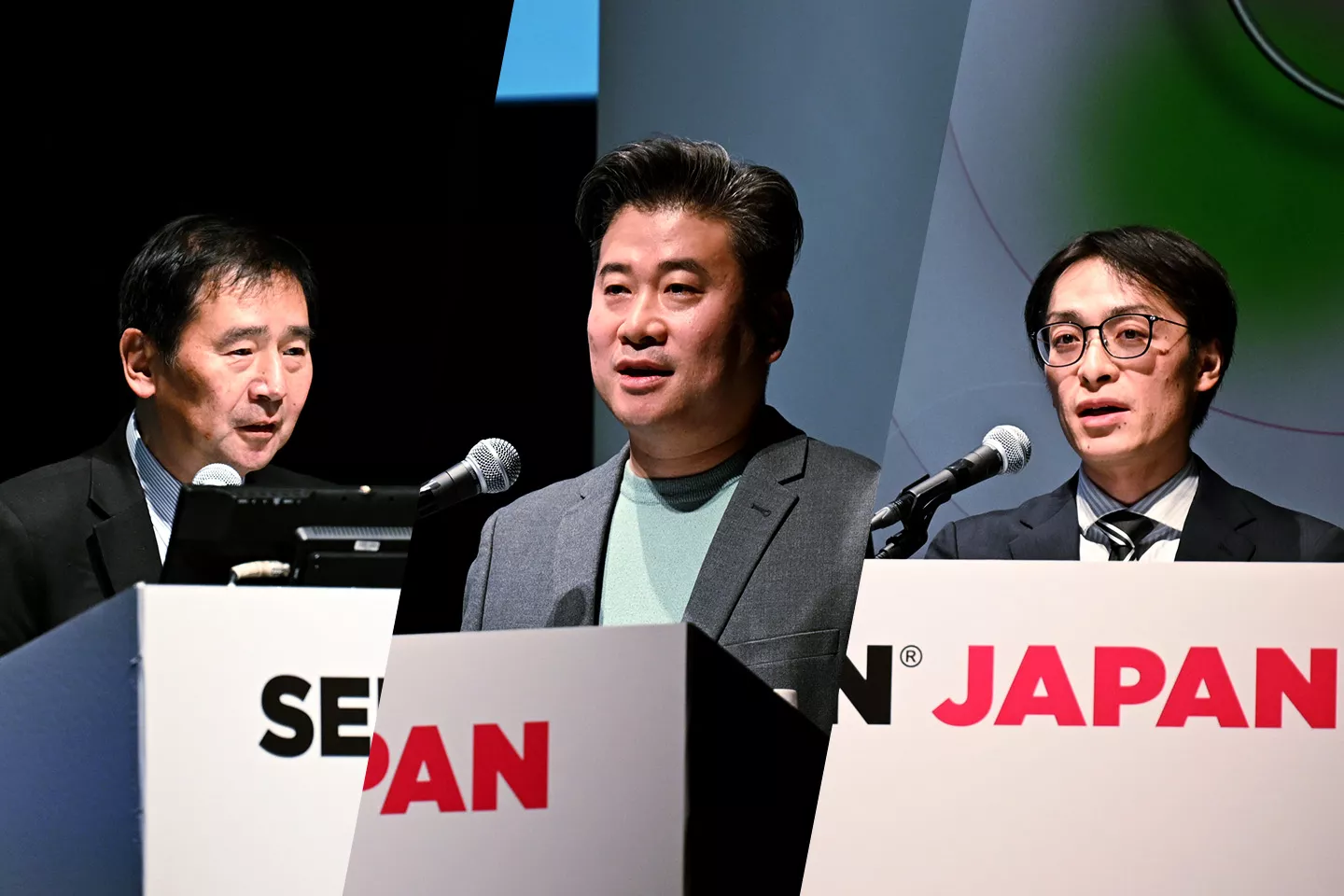大日本印刷 倉持氏、Samsung MIN氏、AGC 佐藤氏 
