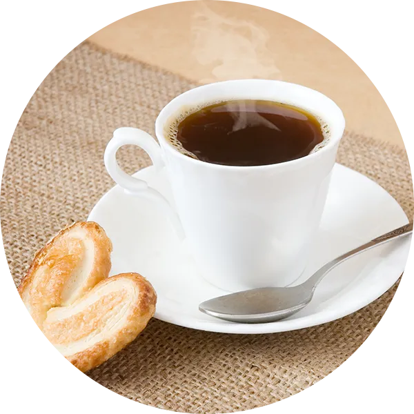 コーヒーとお菓子の画像