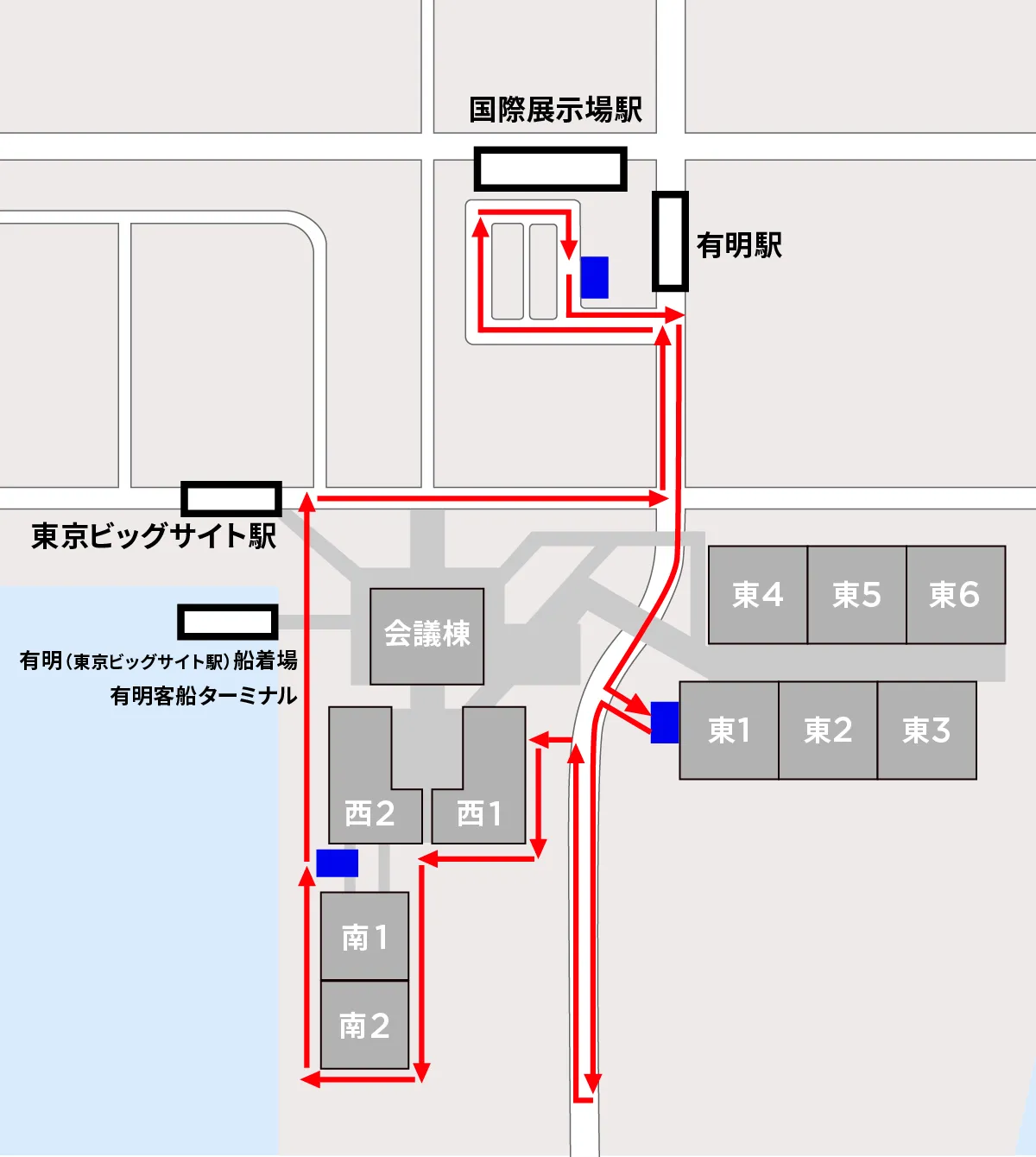 シャトルバス運行ルート（12/19（金）12:00まで）