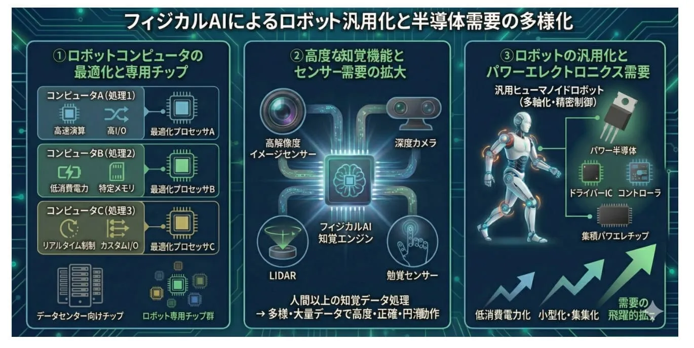 AIの新たな進化軸「フィジカルAI」、従来AIとは異質で巨大な半導体需要