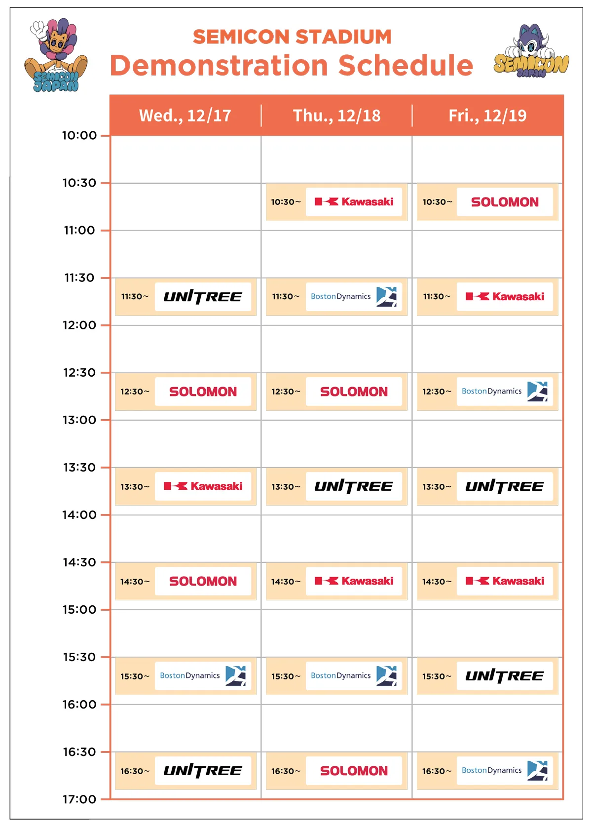 Demonstration Schedule
