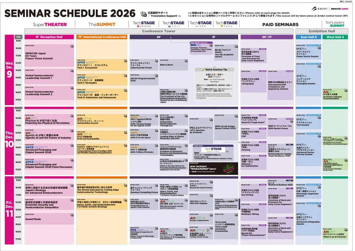 Seminar Schedule 2026